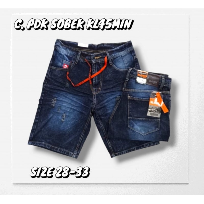 celana jeans pendek sobek tali pinggang / celana jeans pendek cowok sobek / jeans pendek