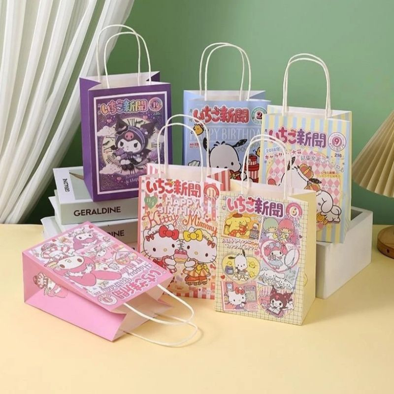 

PAPER BAG MOTIF SANRIO TAS KERTAS JINJING Sanrios Anime Kuromi Melody Cinnamoroll UK L1227/664B