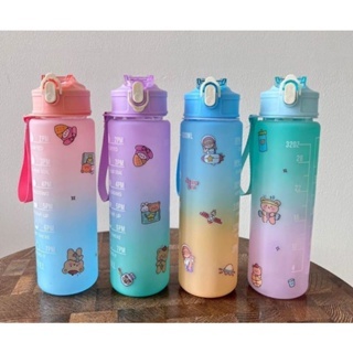 BOTOL MINUM 1LITER VIRAL/BOTOL MINUM GRADASI 1LITER/BOTOL MINUM PENANDA WAKTU 1LITER FREE STIKER