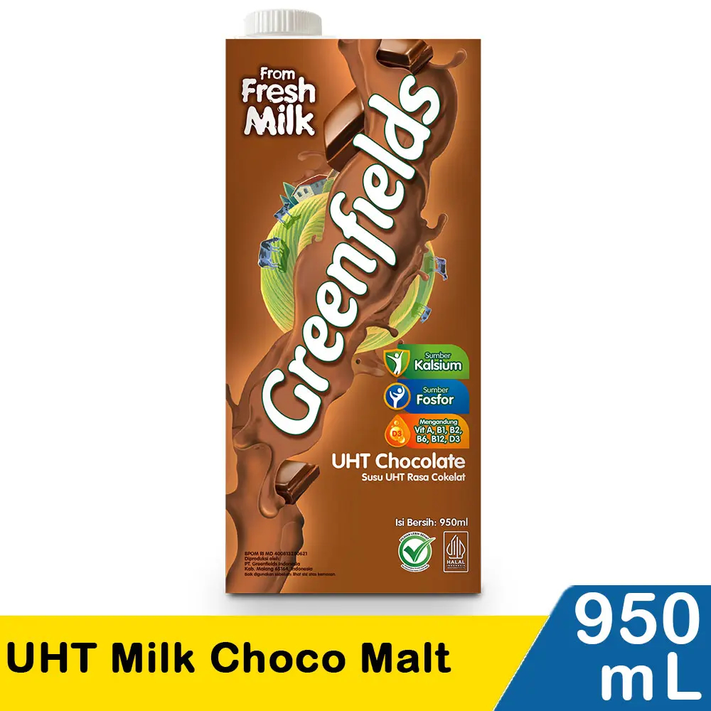 

greenfields susu uht choco malt 950ml