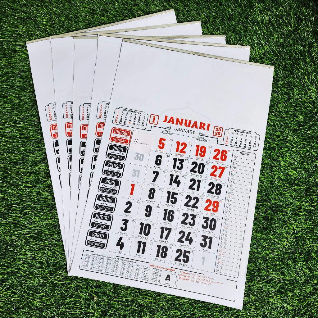 

KALENDER KERJA DAURULANG UKURAN 32×48 CM TAHUN 2025 / KALENDER DINDING TAHUN 2025 MURAH