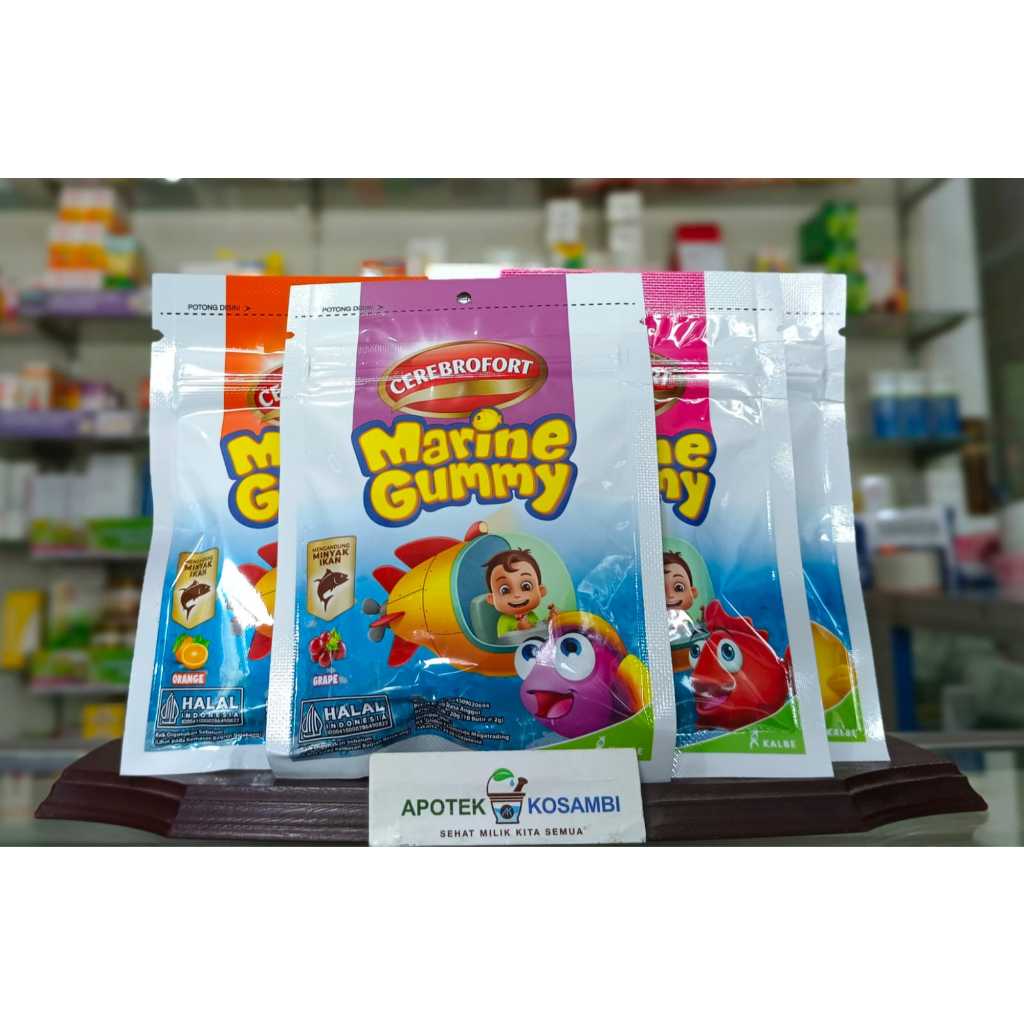 CEREBROFORT MARINE GUMMY ANGGUR SACHET 10 TABLET