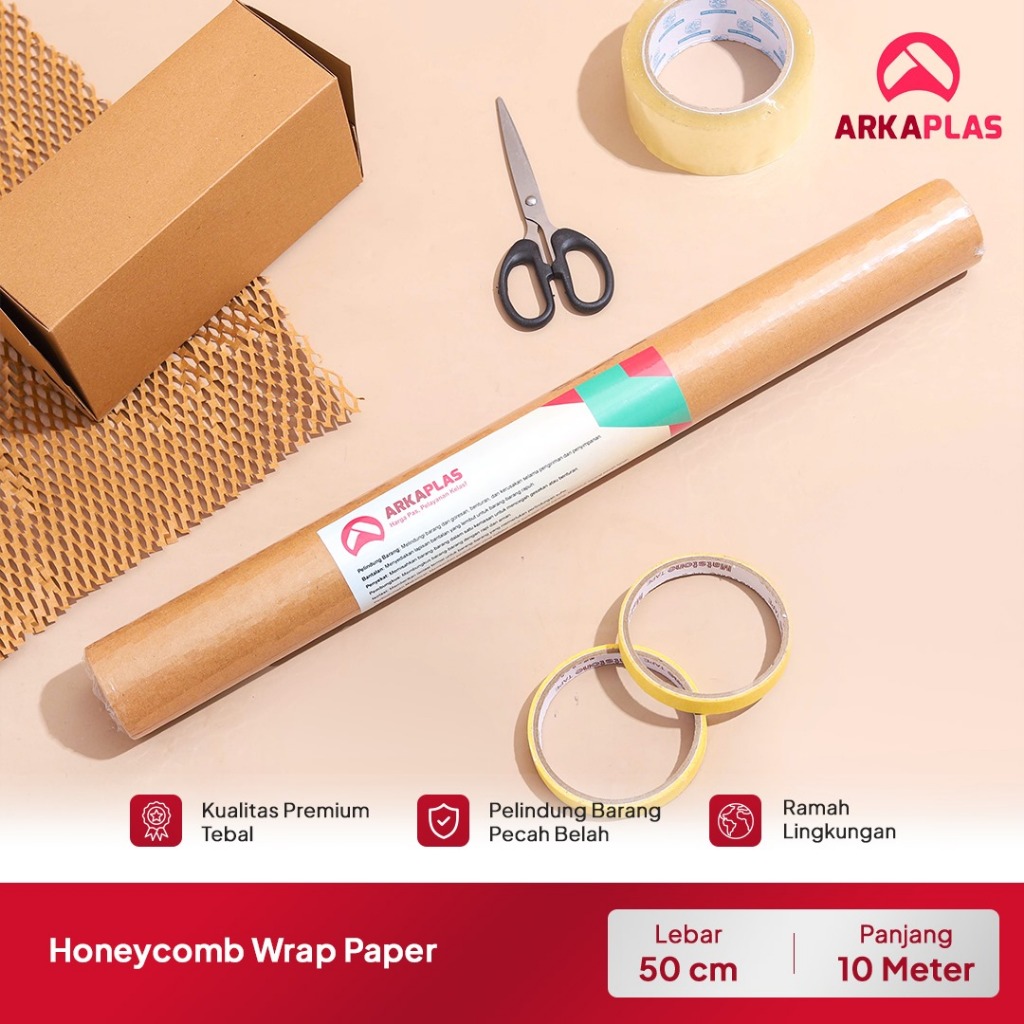 

ARKAPLAS Honeycomb Paper Hexa Wrap Eco Friendly 30cm & 50cm x 10m