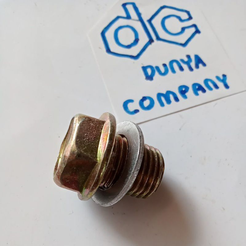 baut oli oversize dan ring alumunium, kunci 17 drat 19, 14mm (14 x 1.5)