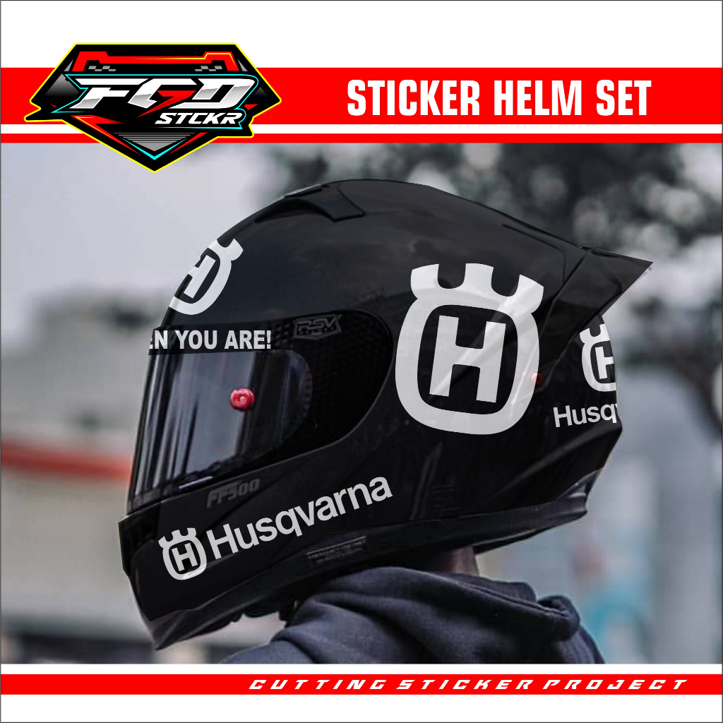 STIKER HELM - CUTTING STIKER HUSQVARNA SET UNTUK HELM (PREMIUM+TERMURAH)