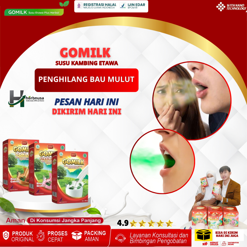 

Gomilk Susu Kambing Etawa Plus Herbal Susu Penghilang Bau Mulut Busuk Permanen Kronis Bau Napas Tidak Segar Halitosis Parasit Bau Mulut Busuk Menghilangkan Bau Mulut Lidah Putih Terasa Pahit Penyegar Nafas Busuk Pengharum Bau Mulut Parfum Mulut