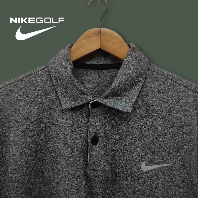 NIKE GOLF grey Kaos berkerah dryfit olahraga  pria, kaos kerah golf  pria