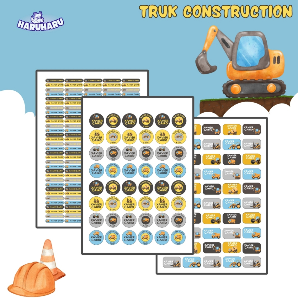 

Stiker Label Nama Lucu Karakter Truck Vinyl Waterproof Beragam Ukuran|Truk Excavator|Truk Kuning