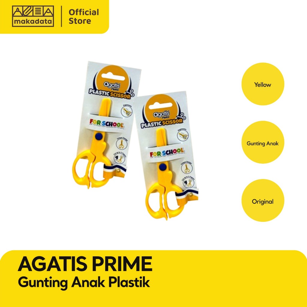 

SCISSORS / GUNTING ANAK AGATIS PRIME PLASTIK (1 PCS) MURAH