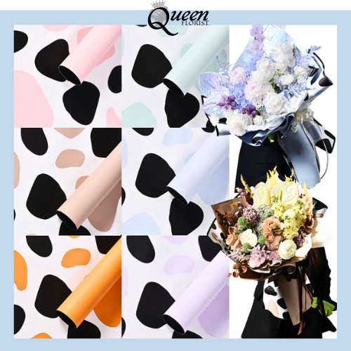 

20 LEMBAR Kertas Buket Bunga Cellephone Kertas Wrapping Motif COW SKIN 6099