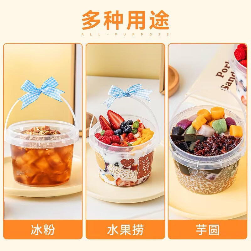 dessert cup premium 10 pcs 500ml tahan panas / cup es salad buah / cup puding
