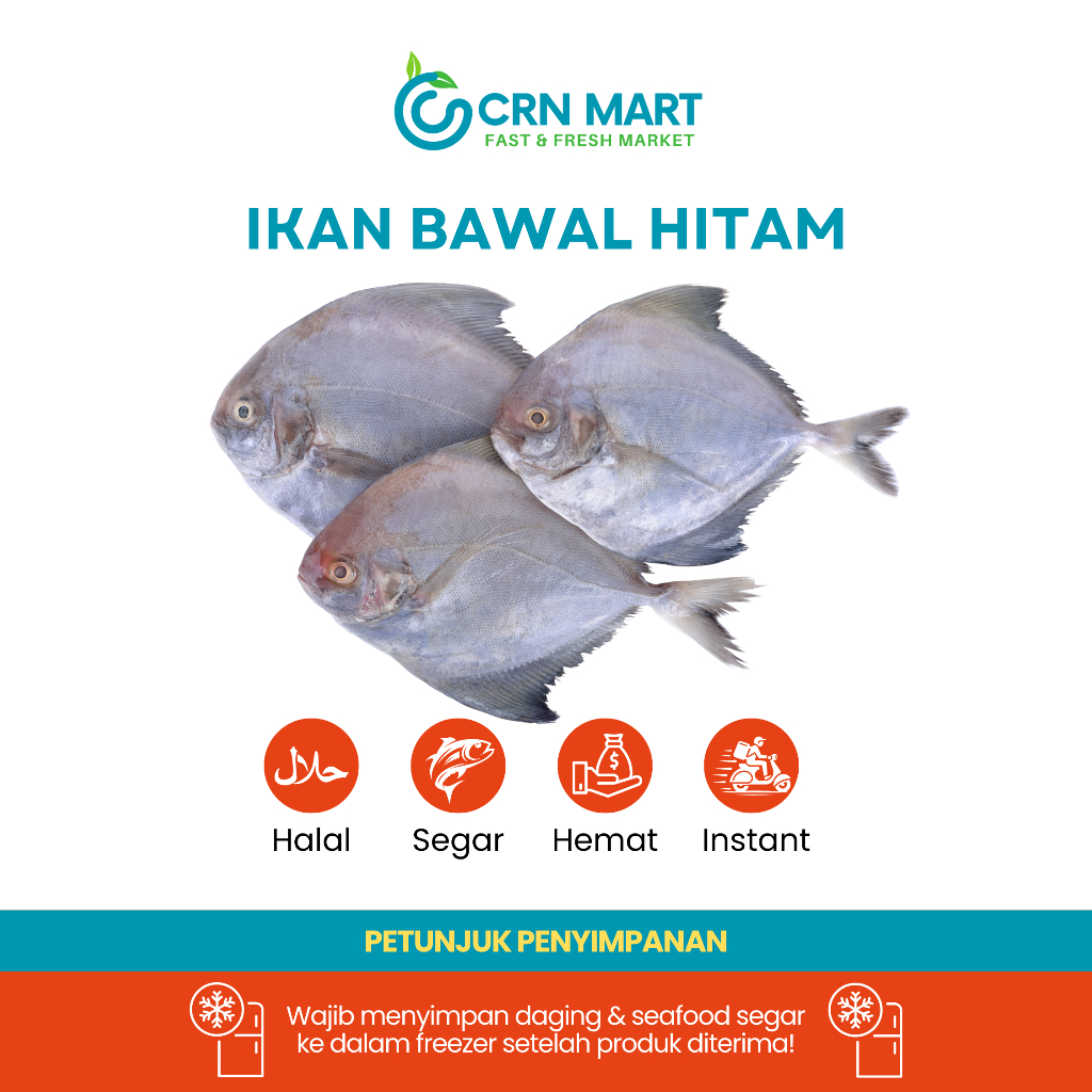 

CRN MART - Ikan Bawal Hitam Segar/Seafood Segar/Ikan Bawal Hitam Fresh 1kg