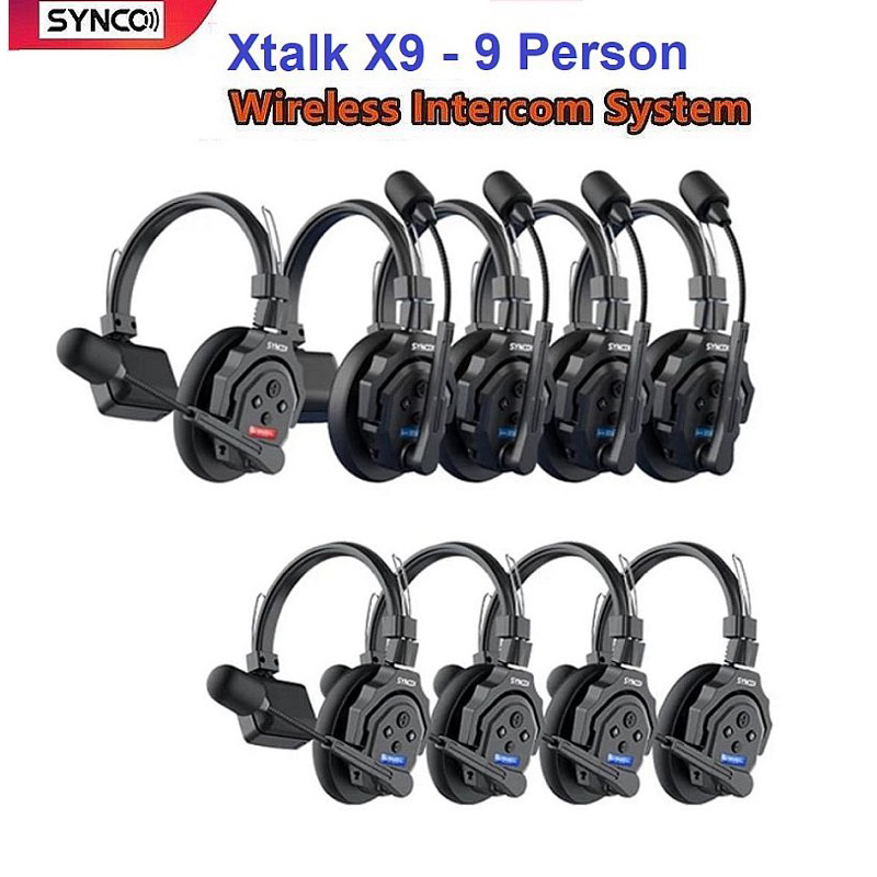 SYNCO XTALK X9 WIRELESS INTERCOM 9 PERSON SINGLE-EAR FULL-DUPLEX