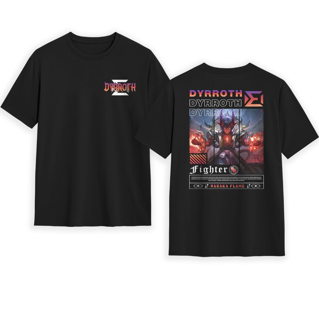 Kaos Mobile Legends - Baju Skin Dyrroth Naraka Flame - Kaos Dewasa Pria Wanita Terbaru