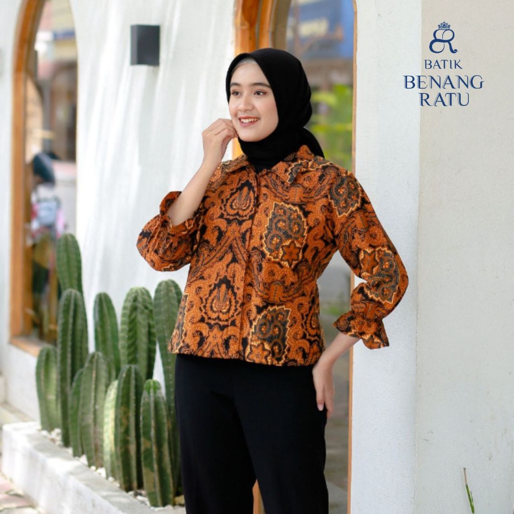Batik Benang Ratu - Atasan Batik Wanita Furing Dobby Motif Sidomukti