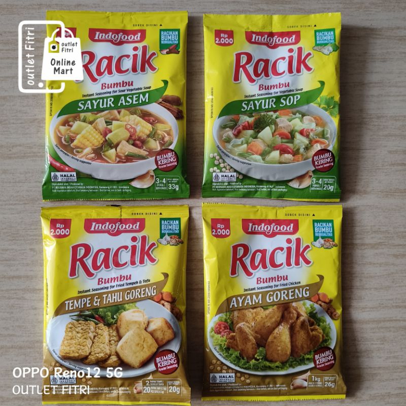 

RACIK Bumbu Instant - Ayam Goreng - Tempe Goreng - Sayur Sop - Sayur Asem