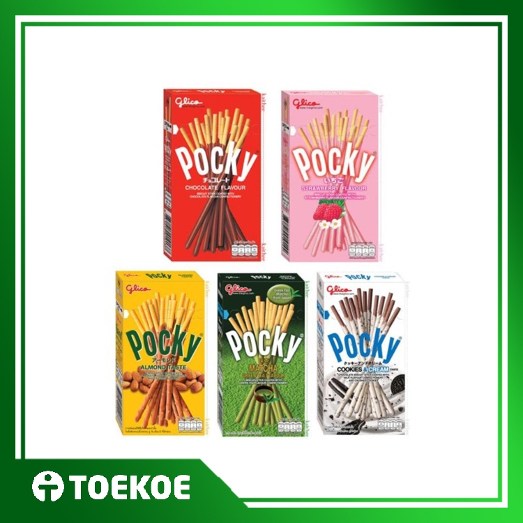 

TOEKOE Glico Pocky Stick 47gr - Biskuit Stick Coklat / Strawberry / Matcha / Cookies Cream