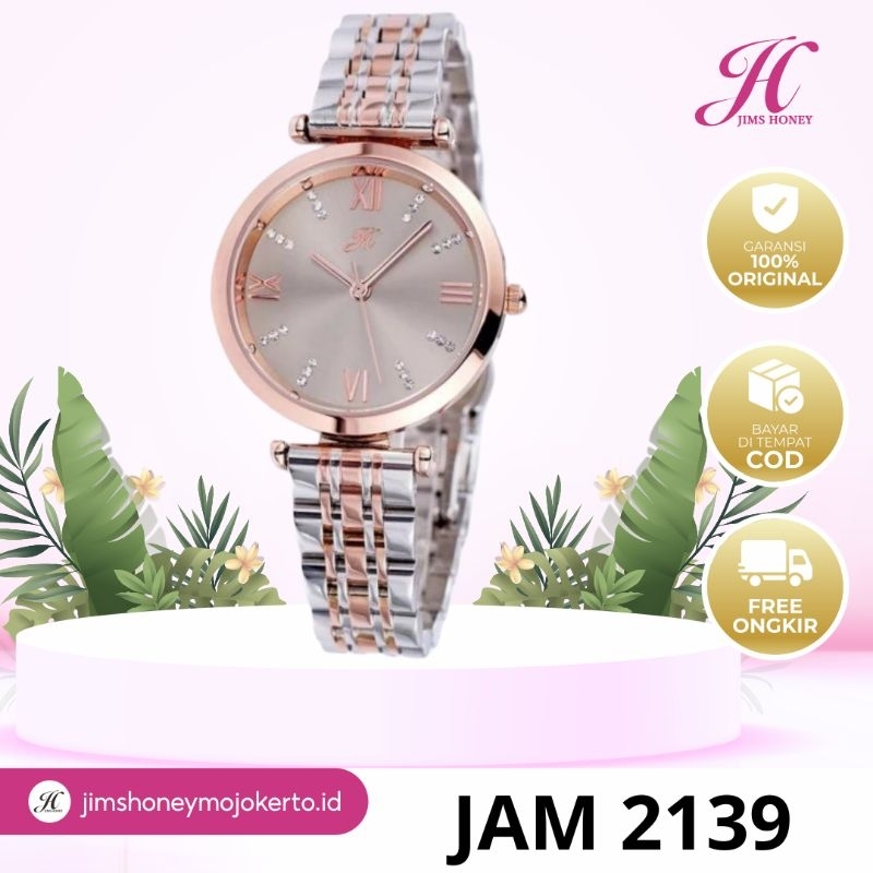 JIMS HONEY 2139 JAM TANGAN WANITA ANTI AIR PESTA RANTAI CEWEK (FREE EXCLUSIVE BOX KAYU)