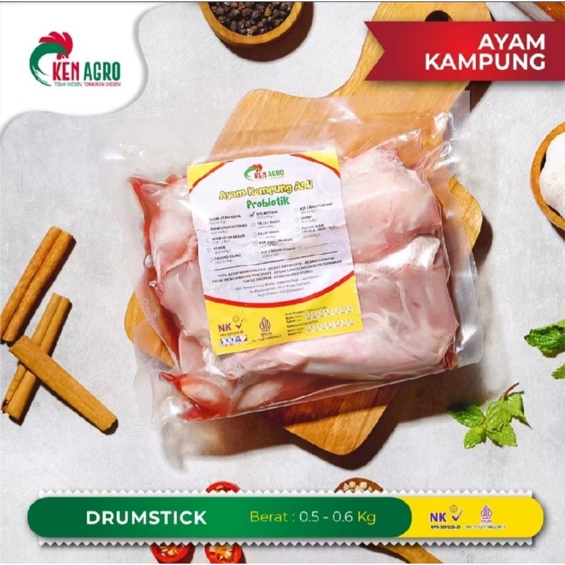 

Ayam Kampung Probiotik Ken Agro Drumstick Paha Bawah 0.5-0.6kg Frozen