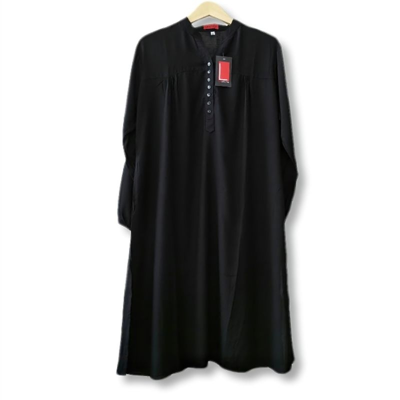 TUNIK KATUN RAYON POLOS JUMBO WARNA HITAM