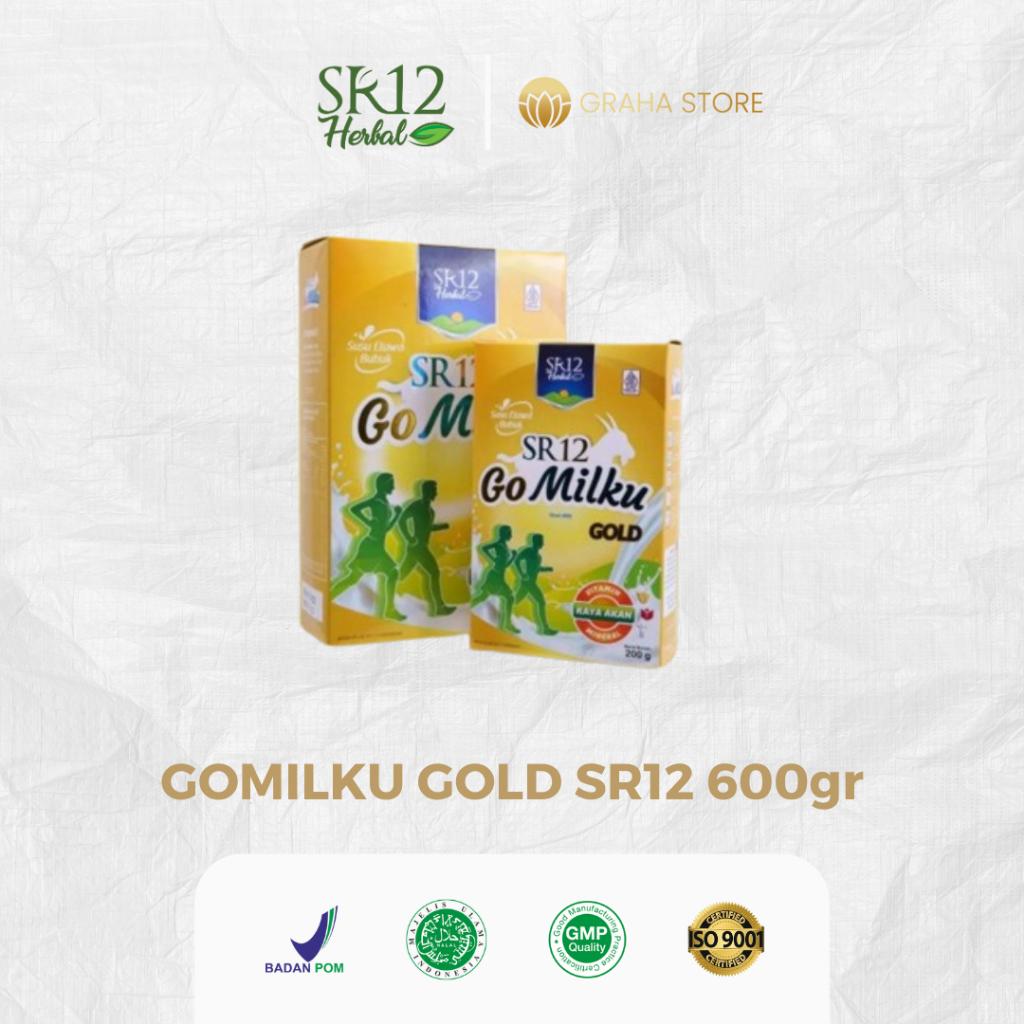 

SR12 GoMilku Gold 600gr Go Milku Susu Kambing Etawa Tinggi Kalsium Salmon Ekstrak Bawang Putih, Jahe