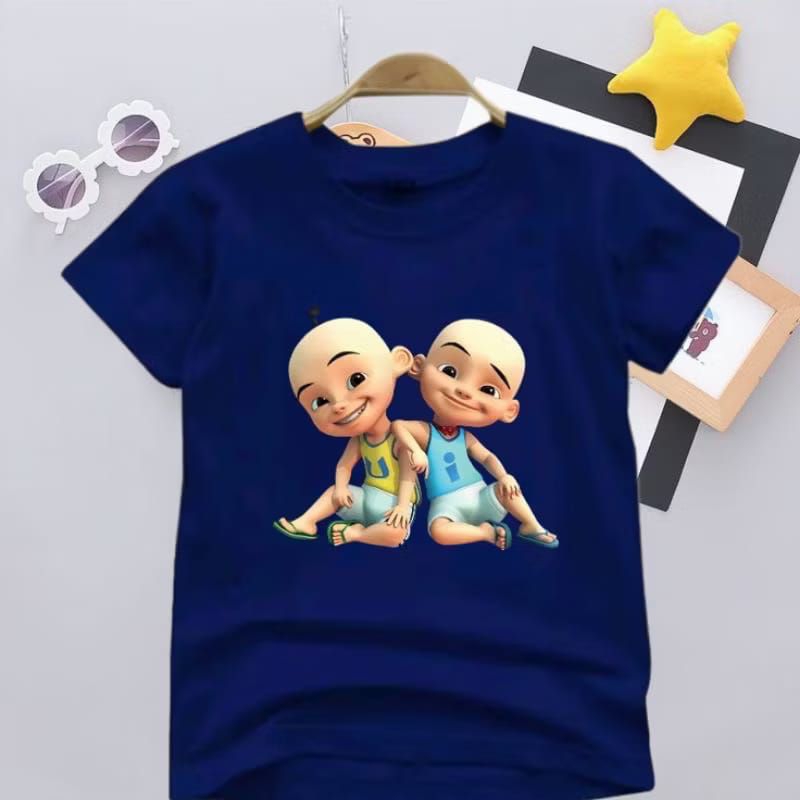 baju kaos anak motif upin&ipin(2-10 tahun) cowo cewe