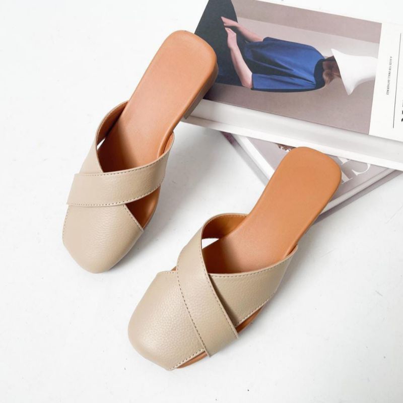 JD leather ZERINA sandal sepatu kulit hak 2.5cm - sandal sepatu kulit - sandal kulit wanita - sandal