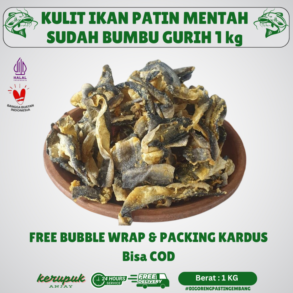 

KERUPUK KULIT IKAN PATIN MENTAH MURAH - RAMBAK KULIT PATIN 1 kg