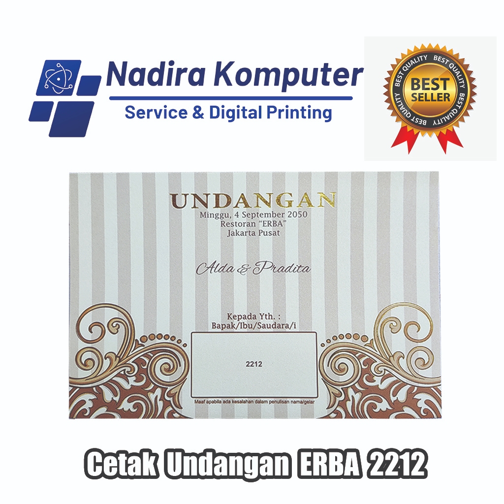 Undangan Pernikahan Tunangan Khitanan dll - ERBA 2212 // 50 pcs Undangan Erba 2212