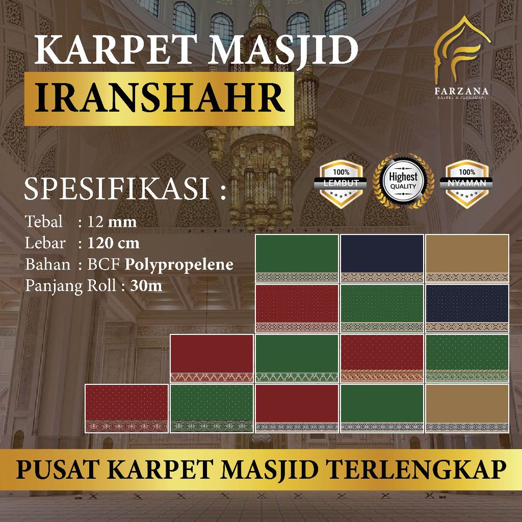 Karpet Masjid Sajadah IRANSHAHR Meteran