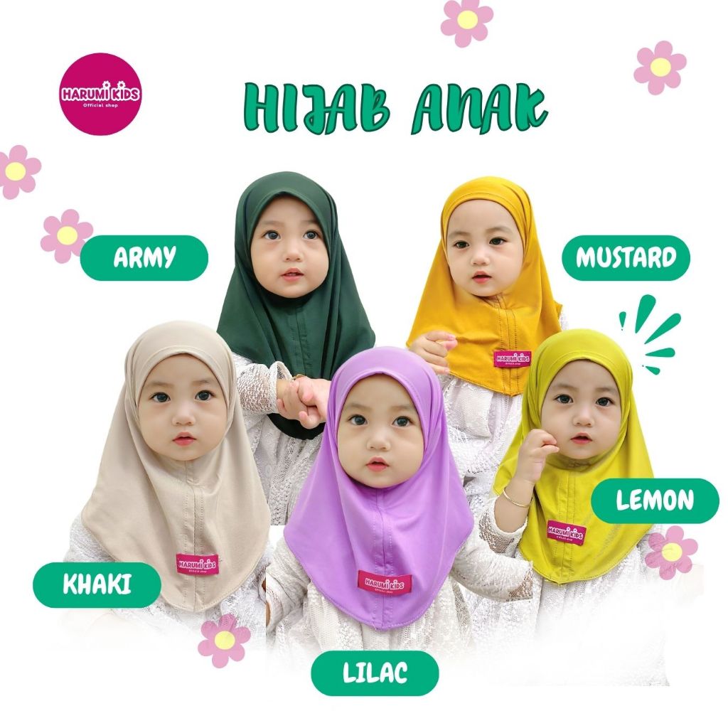 jilbab instan anak dan bayi MAURIN HIJAB usia (0-9 tahun ) size SML matt jersey premium tebal