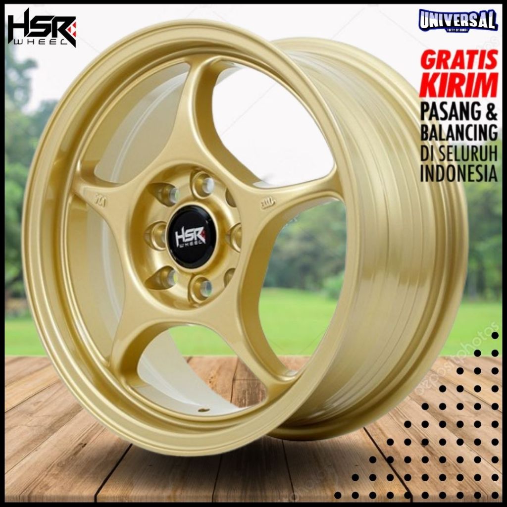 Velg Hsr Wheel Ring 15 Type Enkei Tulang Hole 4x100 4x114,3 Gold