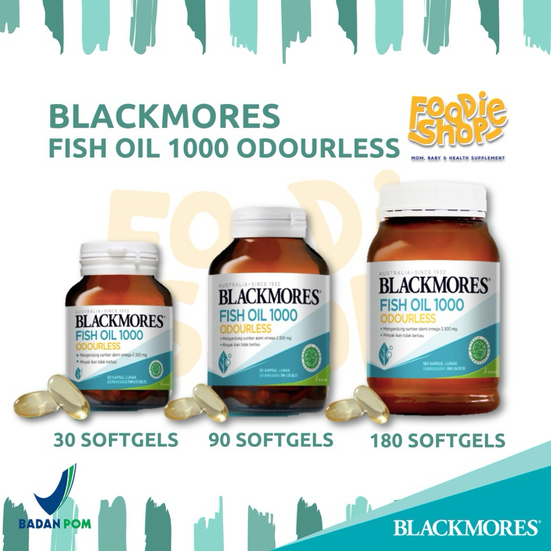 BLACKMORES Odourless Fish Oil 1000 Isi 30/90/180 Softgel