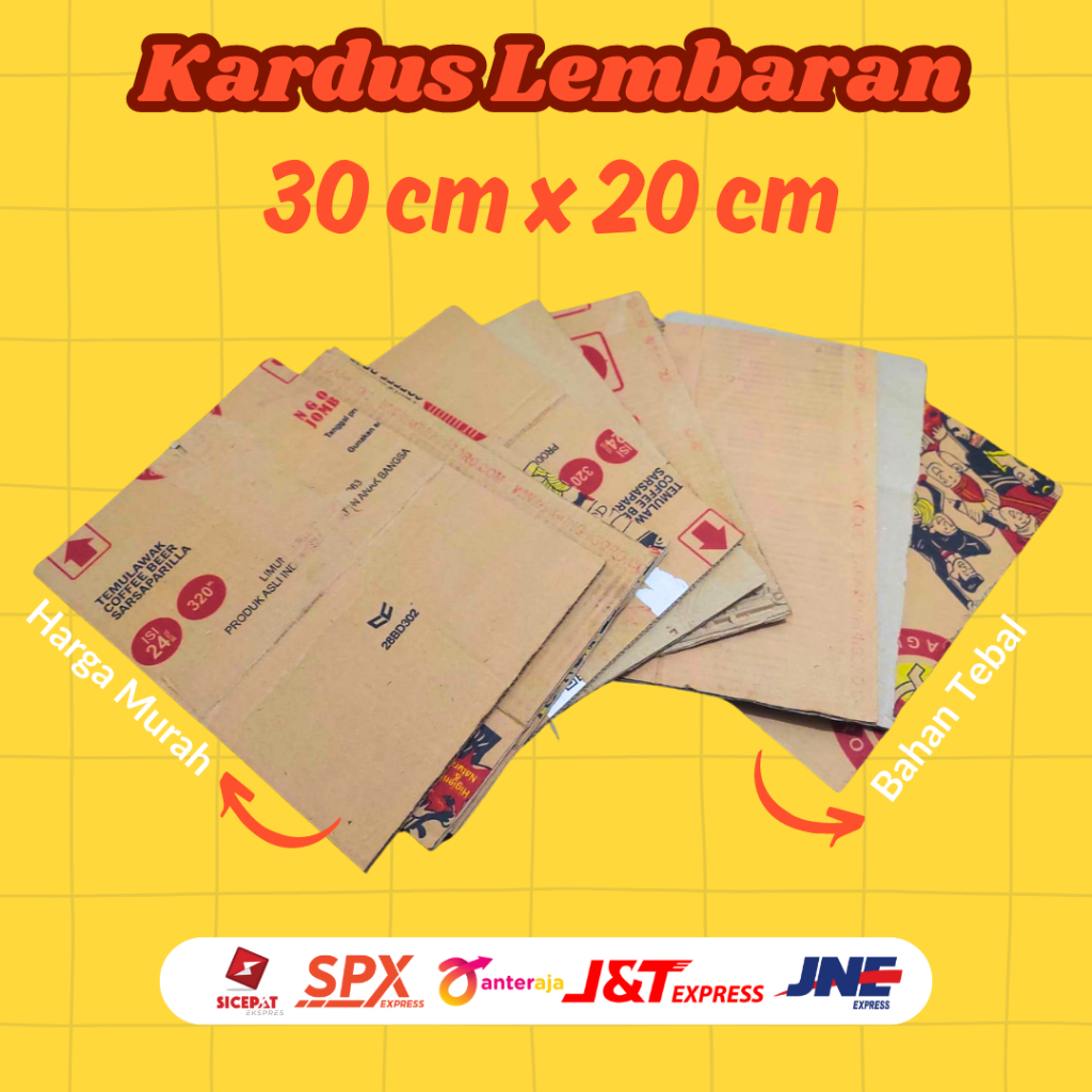 

KARDUS LEMBARAN 30 cm x 20 cm Serbaguna | Single Wall Cardboard Sheet