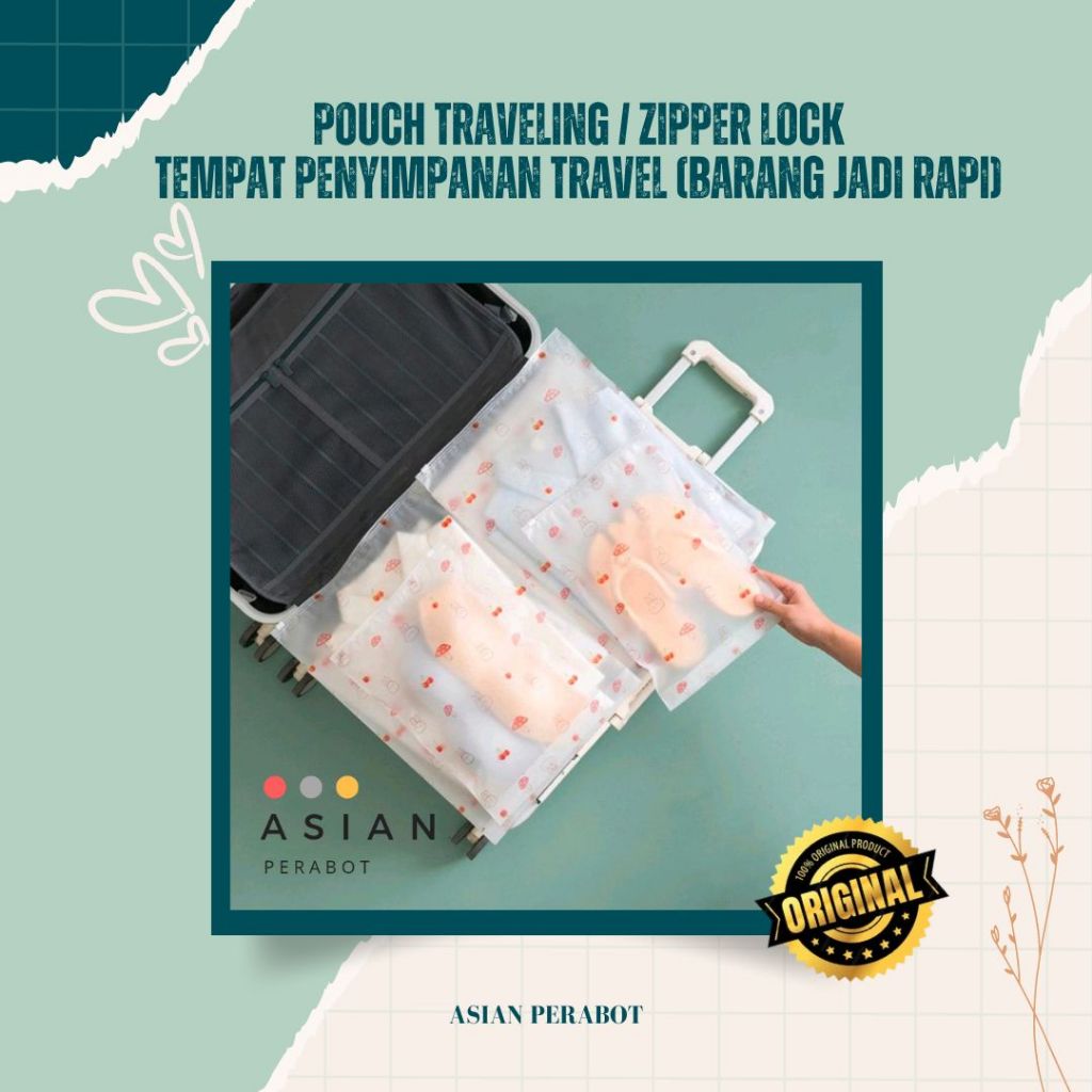 ASIANPERABOT Zipper lock ORIGINAL BAG TAS TRAFEL KEMAS PACKING TRAVEL/Zipper Lock / Zipper Bag / Zip
