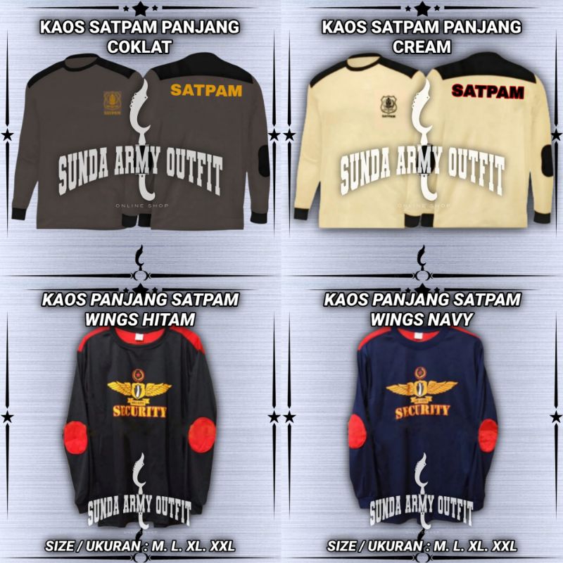 BAJU KAOS SECURITY SATPAM PRIA LENGAN PANJANG KAOS SECURITY BAJU SECURITY PANJANG KAOS SATPAM TERBAI