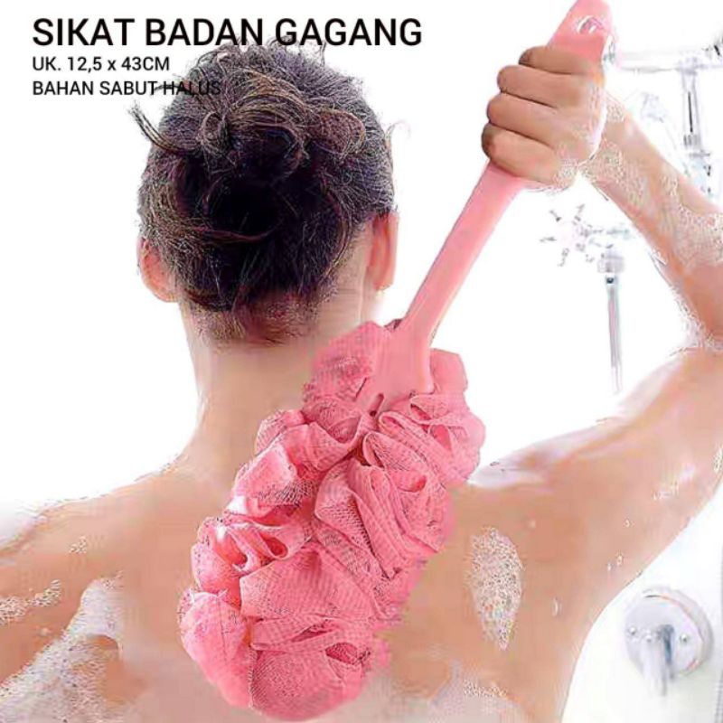 Sikat Mandi Sikat Badan Punggung Gagang Puff
