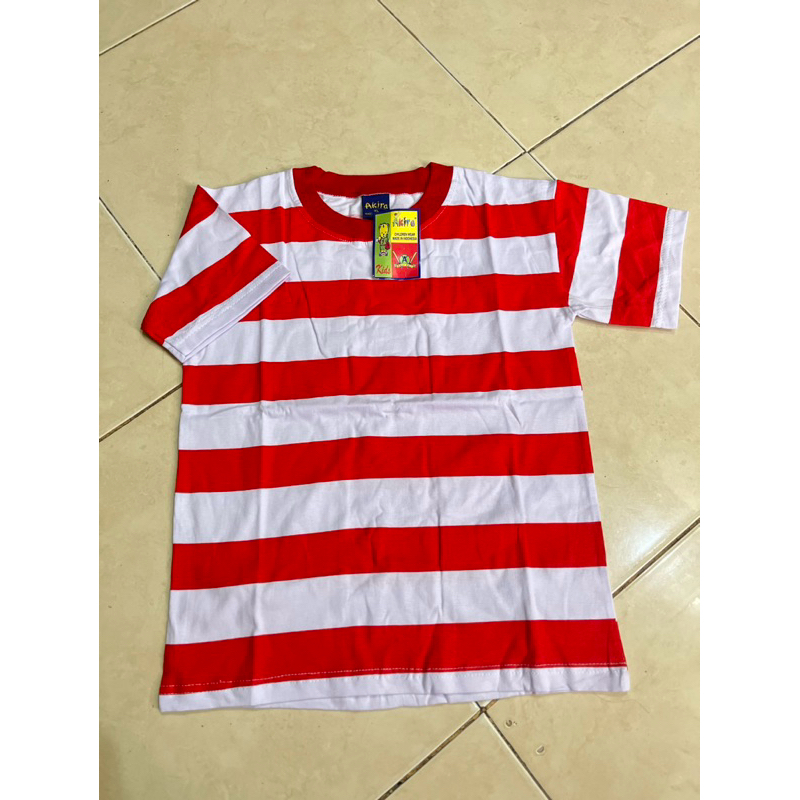 Baju kaos sakera merah putih anak anak-dewasa