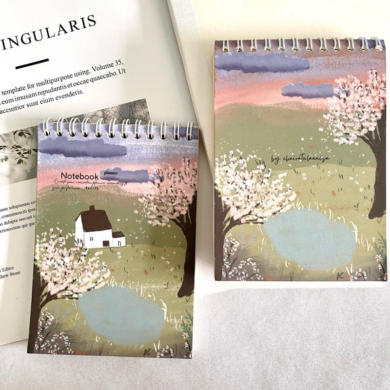 

Notebook aesthetic lukisan simple minimalis/ buku catatan A6 / buku saku minimalis/ to do lost / buku notes