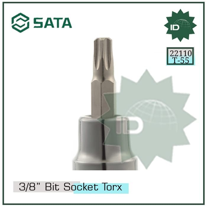 Mata Obeng Shock Bit Bintang T55 22110 - 3/8" Dr. Bit Socket Torx SATA