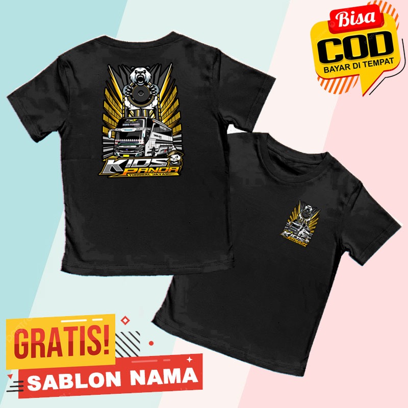 BAJU KAOS ANAK BUS MANIA TELOLET KIDS PANDA TUNGGAL JAYA DEPAN BELAKANG