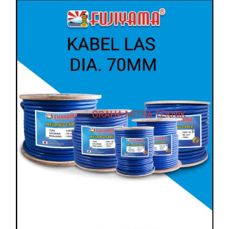 HARGA PER 1 METER Kabel Las Fujiyama Tembaga Welding Cable Mesin Las Fujiyama 70mm