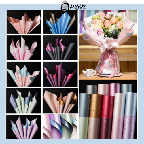 

20 LEMBAR Kertas Buket Bicollor Metalic Cellophane Flower Wrapping 6071