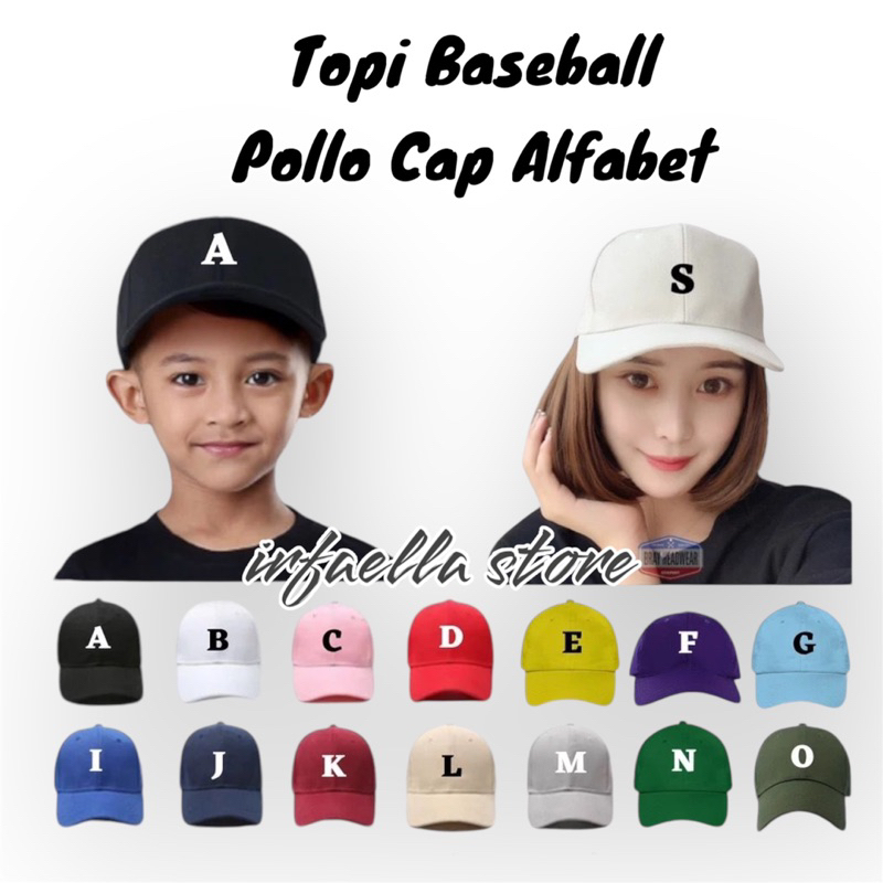Topi Baseball cap Abjad Huruf Teks Alphabet A B C D E F G H I J K L M N O P Q R S T U V W X Y Z BINT