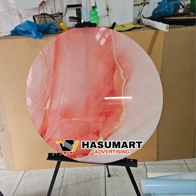 Akrilik Bulat 60cm MARBLE / Akrilik Marbel / Akrilik Sign Polosan / Akrilik Lingkaran