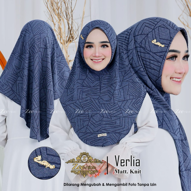 Bergo Verlia Knit Motif / jilbab instan / jilbab bergo / bergo instan / jilbab knit / bergo knit / j