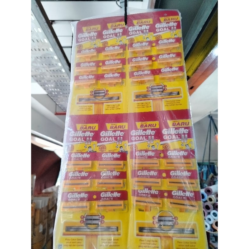 Cukur Gillette goal kuning 2 mata pisau per papan isi 24pcs
