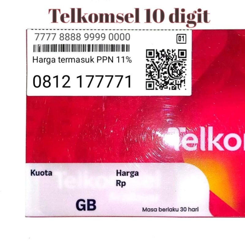 Nomor Cantik Telkomsel 10 digit  Nomor Spesial 10 digit