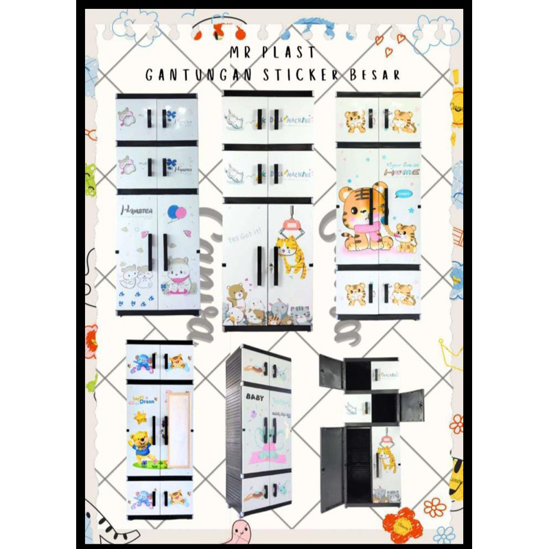 LEMARI PLASTIK LUCU / LEMARI PAKAIAN / LEMARI ANAK GANTUNG ORLANDO MURAH / LEMARI GANTUNG MURAH