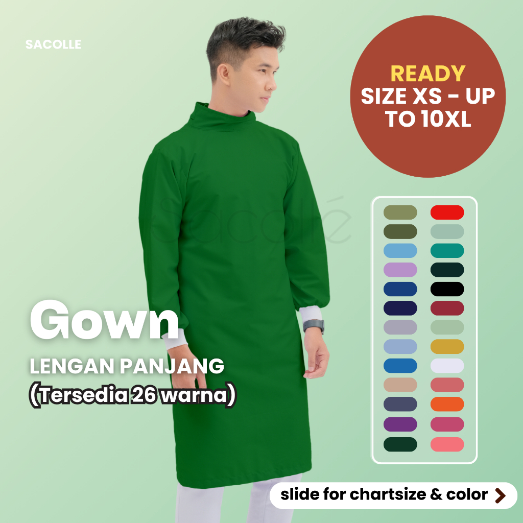 SURGIAL GOWN KATUN / Jas Operasi / Gaun OK Dokter Perawat Nakes